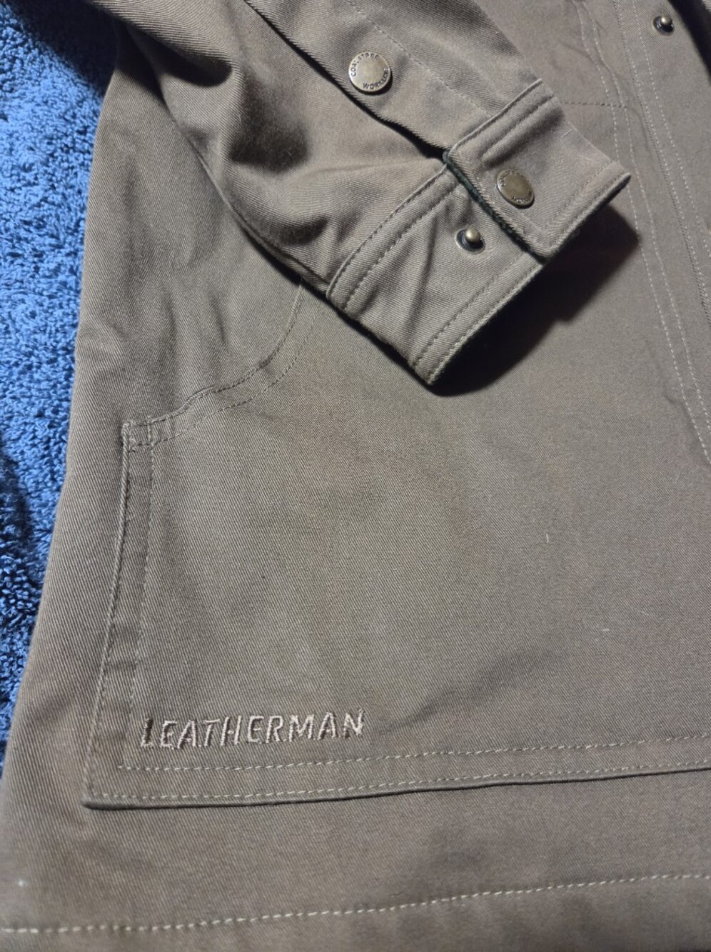 Men's Brown Utility Jacket - Brand: Coalatree By Leatherman Wool Blend - Picture 2 of 6
